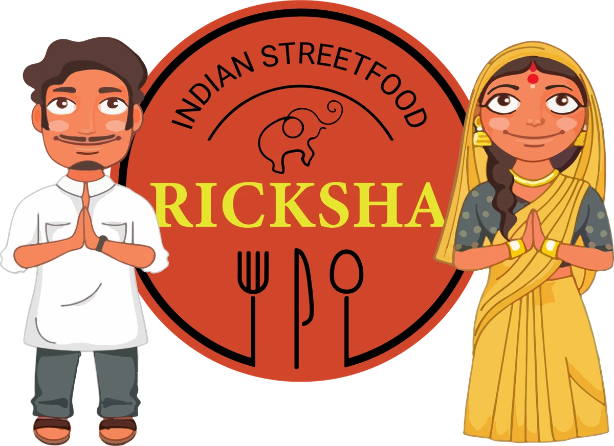 RICKSHA mit zwei Figuren, die dich mit Namaste begrüßen